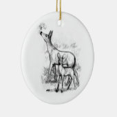 Rotwild-Familie Keramikornament (Rechts)