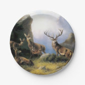 Rotwild-Familien-wilde Tiere Pappteller (Vorderseite)