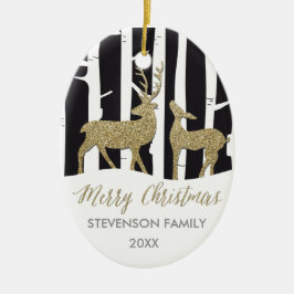 Rotwild-Fotoverzierung der frohen Weihnachten Keramik Ornament