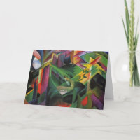 Rotwild Franz Marc in einem Kloster-Garten
