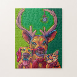 Rotwild-Freund-Feiertags-Puzzlespiel durch Puzzle