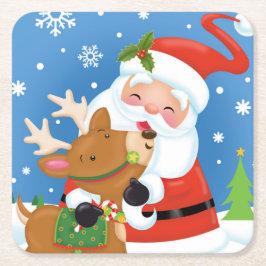 "Rotwild-" Freund-Untersetzer Rechteckiger Pappuntersetzer