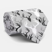 Rotwild-Geweih-Schädelmuster Krawatte (Gerollt)