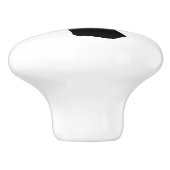 Rotwild-Hirsch-Kopfschwarzweiss-Silhouette Keramikknauf (Seitenansicht)