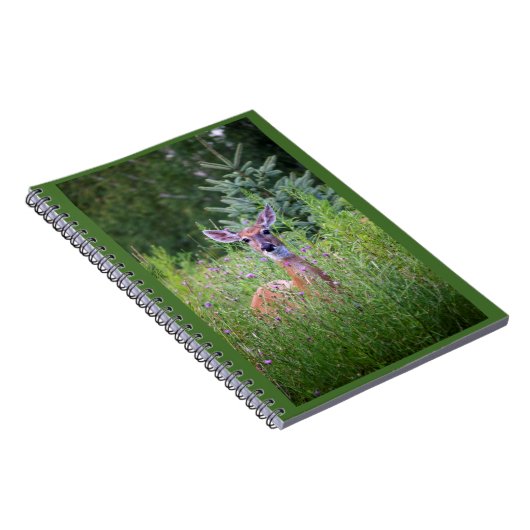 Rotwild im blumigen Dickicht-Fotonotizbuch Notizblock (Rechte Seite)