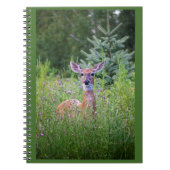 Rotwild im blumigen Dickicht-Fotonotizbuch Notizblock (Vorderseite)