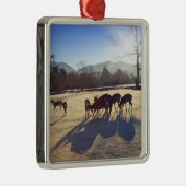 Rotwild im Park in Nara, Nara-Präfektur, Japan Silbernes Ornament (Rechts)