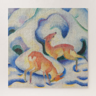 Rotwild im Schnee durch Franz Marc Puzzle
