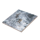 Rotwild im Schnee Fliese (Seite)
