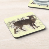 Rotwild im Schnee Getränkeuntersetzer (Linke Seite)