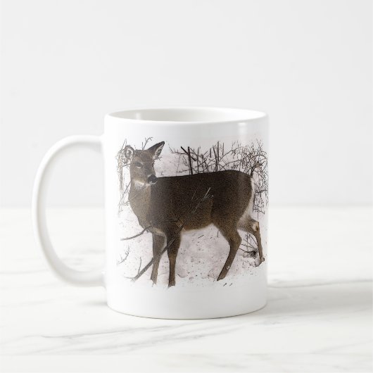 Rotwild im Schnee Kaffeetasse (Links)