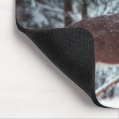 Rotwild im Schnee Mousepad (Ecke)