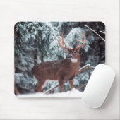 Rotwild im Schnee Mousepad (Mit Mouse)