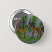 Rotwild im Waldknopf Button (Vorne & Hinten)