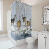 Rotwild im Winter Duschvorhang (Beispiel)