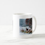 Rotwild im Winter Kaffeetasse (VorderseiteRechts)
