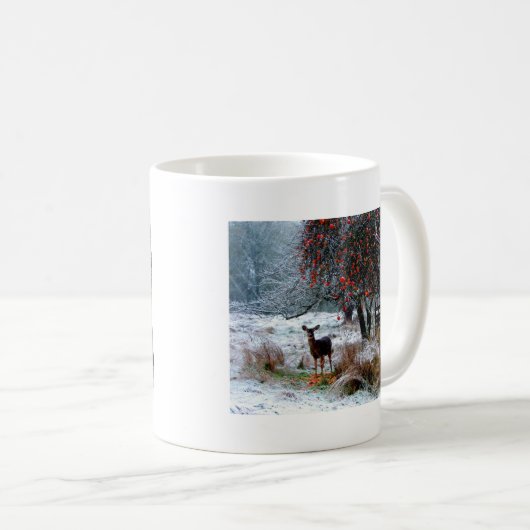 Rotwild im Winter Kaffeetasse (VorderseiteRechts)