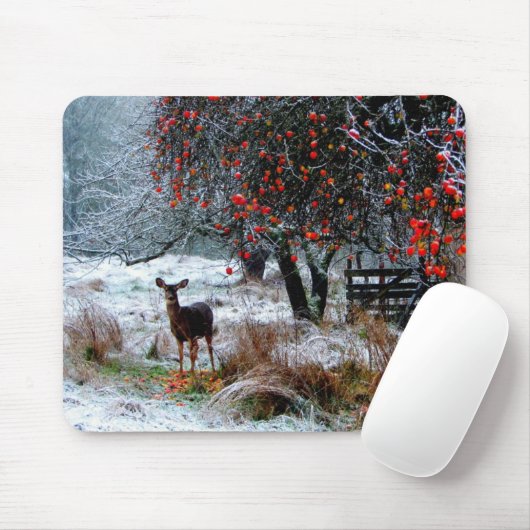 Rotwild im Winter Mousepad (Mit Mouse)