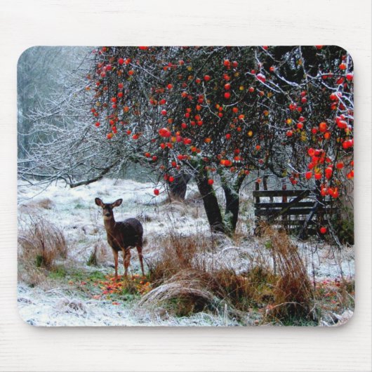 Rotwild im Winter Mousepad (Vorne)