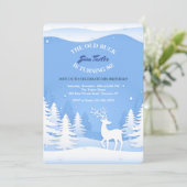 Rotwild in der Schnee-Einladung Einladung (Stehend Vorderseite)