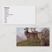 Rotwild in einer Hochland-Landschaft, 1872 (Öl Visitenkarte (Vorne/Hinten)