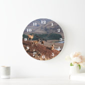Rotwild in Glen Etive, Highlands of Scotland Große Wanduhr (Zuhause)