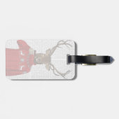 Rotwild in Ski-Strickjacke 2 Gepäckanhänger (Rückseite horizontal)