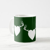 Rotwild-Jagd-Geweihherz Kaffeetasse (Vorderseite Links)