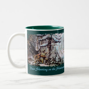 Rotwild-Jagd-Kaffee-Tasse Zweifarbige Tasse