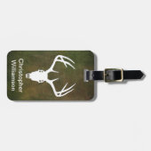 Rotwild-Jagd-Schädel mit den Geweihen Gepäckanhänger (Vorderseite horizontal)