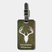 Rotwild-Jagd-Schädel mit den Geweihen Gepäckanhänger (Vorderseite vertikal)