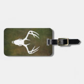 Rotwild-Jagd-Schädel mit den Geweihen Gepäckanhänger (Vorderseite horizontal)