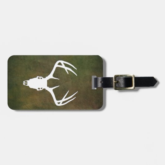 Rotwild-Jagd-Schädel mit den Geweihen Gepäckanhänger (Vorderseite horizontal)