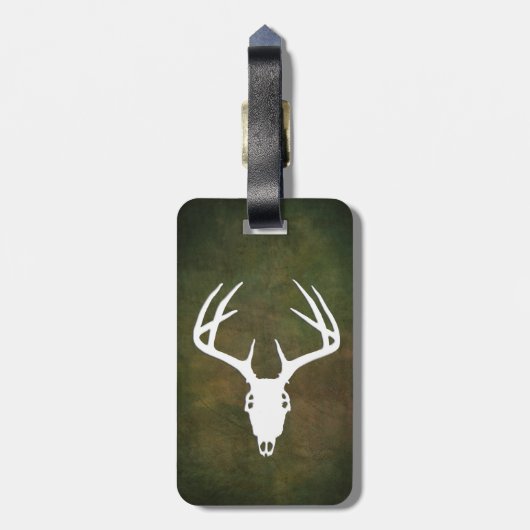 Rotwild-Jagd-Schädel mit den Geweihen Gepäckanhänger (Rückseite vertikal)