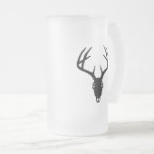 Rotwild-Jagd-Schädel mit den Geweihen Mattglas Bierglas (VorderseiteRechts)