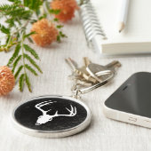 Rotwild-Jagd-Schädel mit den Geweihen Schlüsselanhänger (Seite)