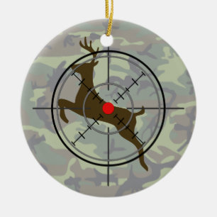 Rotwild-Jagd-Tarnungs-Weihnachtsverzierung Keramik Ornament