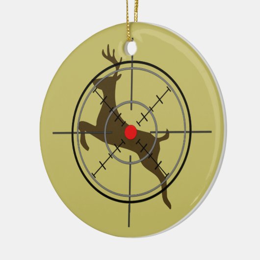 Rotwild-Jagd-Weihnachtsverzierung Keramikornament (Links)
