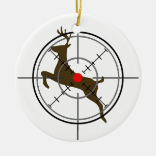 Rotwild-Jagd-Weihnachtsverzierung Keramikornament