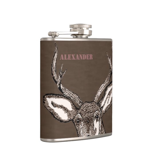 Rotwild-Jäger-Dollar personalisiert Flachmann (Rechts)