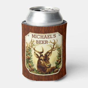 Rotwild-Kabinen-personalisiertes Bier-rustikales Dosenkühler