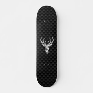 Rotwild-Kopf auf Kohlenstoff-Faser-Art-Druck Skateboard