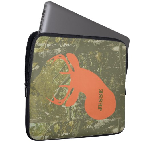 Rotwild-Kopf u. Tarnungs-Elektronik-Tasche Laptopschutzhülle (Vorne Rechts)