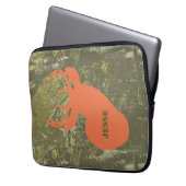Rotwild-Kopf u. Tarnungs-Elektronik-Tasche Laptopschutzhülle (Vorderseite Links)