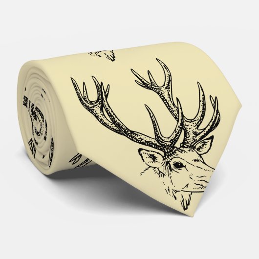Rotwild-Köpfe Krawatte (Gerollt)