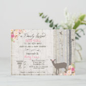 Rotwild-Mädchen-Babyparty-Einladung Einladung (Stehend Vorderseite)