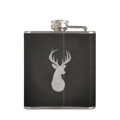 Rotwild mit dem Geweih-Kreide-Zeichnen Flachmann (Rückseite)