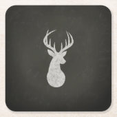 Rotwild mit dem Geweih-Kreide-Zeichnen Rechteckiger Pappuntersetzer (Vorderseite)