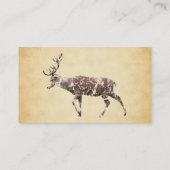 Rotwild mit einem Grungy Blick Visitenkarte (Rückseite)