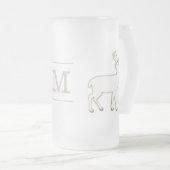 Rotwild mit Monogramm-Glas Stein Mattglas Bierglas (VorderseiteRechts)